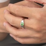 Personalised Square Birthstone Ring Dainty Jewellery Daily Wear Birthday Anniversary Gift for Men