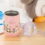 Personalized Bear Raccoon Deer Forest Animal 10 oz Food-Grade Insulated Sippy Cup with Name and Handle Baby Shower Birthday Gift for Kids