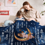 Personalised Starry Sky Moon Cartoon Character Soft Throw Blanket with Name and Text Home Decor Daily Use Birthday Gift for Kids Moms
