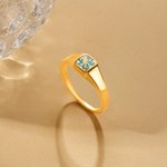 Personalised Square Birthstone Ring Dainty Jewellery Daily Wear Birthday Anniversary Gift for Men