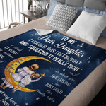 Personalised Starry Sky Moon Cartoon Character Soft Throw Blanket with Name and Text Home Decor Daily Use Birthday Gift for Kids Moms