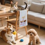 Henkilökohtainen lemmikkieläinten kasvojen valokuvamuotoilu Pehmeä mikrokuituvahvisteinen vohveliteepyyhe, jossa on kirjailtu nimi Syntymäpäivä muistolahja lemmikkieläinten ystäville