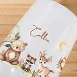 Personalized Bear Raccoon Deer Forest Animal 10 oz Food-Grade Insulated Sippy Cup with Name and Handle Baby Shower Birthday Gift for Kids
