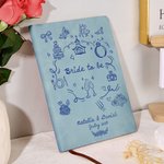 Personalised Whimsical Wedding Planner PU Leather Notebook with 120 Lined Pages and Name Bridal Shower Engagement Gift for Bride To Be