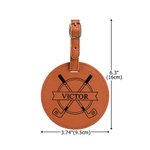Henkilökohtainen Golf Pattern Monogram PU Nahka Golf Bag Tag Tee haltija säädettävällä hihnalla syntymäpäivä joululahja golf pelaajille ystäville