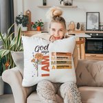 Personalised God Says Bible Verse Birth Flower Soft Throw Pillow Cover with Name Home Decor Birthday Christmas Gift for Women Christians