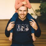 Personalised Embroidered Dad Mom 3 Photos Soft T-shirt Sweatshirt Hoodie Daily Wear Birthday Anniversary Gift for Parents