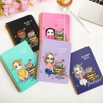 Personalized Butterfly Floral Cartoon Character 2026 Planner Spiral A5 Notebook with Weekly Monthly Planner Pages Birthday Gift for Family Friends