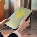 Personalizada Flor de Nacimiento Versículos de la Biblia PU Leather Book Cover with Name Birthday Anniversary Gift for Christians Women