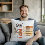 Personalised God Says Bible Verse Birth Flower Soft Throw Pillow Cover with Name Home Decor Birthday Christmas Gift for Women Christians