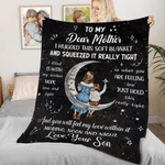Personalised Starry Sky Moon Cartoon Character Soft Throw Blanket with Name and Text Home Decor Daily Use Birthday Gift for Kids Moms