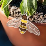 Personalized Stained Monarch Butterfly Bee Suncatcher with Name Garden Pot Decoration Birthday Gift for Women Gardeners