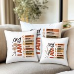 Personalised God Says Bible Verse Birth Flower Soft Throw Pillow Cover with Name Home Decor Birthday Christmas Gift for Women Christians