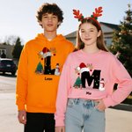 Personalisiertes Schneemann Hoodie Weihnachtspullover Sweatshirt mit Initiale und Namen Weihnachtsgeschenk für Familie Freunde