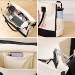 Personalised Cartoon Golf Woman Large Canvas Tote Bag with Name and Carrying Strap Travel Essentials Anniversary Birthday Gift for Women Golf Lovers