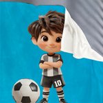Personalized Soccer Cartoon Kid Soft Throw Blanket with Name and Number Home Decor Birthday Gift for Boys Girls Soccer Lovers