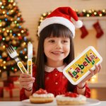 Fourchette Cuillère Couteau 3 pièces avec étui et nom Cadeau de Noël pour enfants