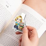 Personlig blommig bok tecknad karaktär magnetisk bokmärkesklämma med namn läsmaterial födelsedagspresent för familj vän