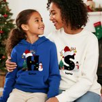 Personalisiertes Schneemann Hoodie Weihnachtspullover Sweatshirt mit Initiale und Namen Weihnachtsgeschenk für Familie Freunde