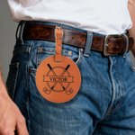 Henkilökohtainen Golf Pattern Monogram PU Nahka Golf Bag Tag Tee haltija säädettävällä hihnalla syntymäpäivä joululahja golf pelaajille ystäville