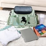 Gepersonaliseerde Waterdichte Paardrijden Duffeltas met Naam Grote Capaciteit Sport Reizen Hippische Cadeau voor Paardenliefhebbers