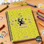 Personalized Cute Long-Tailed Marsupilami A5 Spiral Notebook with Name and Year Birthday Gift for Boys Girls | Callie × Marsupilami®