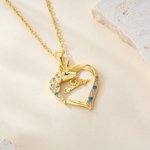 Gepersonaliseerde fantasie eenhoorn hart hanger ketting met naam sierlijke sieraden verjaardag kerstcadeau voor meisje kind dochter