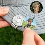 Henkilökohtainen kasvokuva sarjakuvahahmo Golf Ball Marker Magneettinen hattuklipsi nimellä Syntymäpäivä Pelipäivä lahja golfpelaajalle