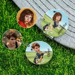 Henkilökohtainen kasvokuva sarjakuvahahmo Golf Ball Marker Magneettinen hattuklipsi nimellä Syntymäpäivä Pelipäivä lahja golfpelaajalle