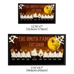 Personalized Moon Pumpkin Ghost Wooden Photo Frame Ornament with Title and Name Home Decor Halloween Gift for Family Friends