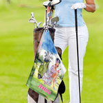 Personalized Cartoon Golf Woman Super Absorbent Soft Lightweight Sports Towel  with Name Birthday Gift for Women Golf Lovers