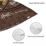 Personalized Vintage Paw Print Heart Pet Photo Soft Throw Pillow Cover with Name and Date Birthday Anniversary Memorial Gift for Pet Owners Lovers