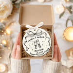 Personalised Romantic Wedding Bow Ceramic Ornament with Name and Date Christmas Tree Decor Wedding Gift for Newlyweds Couples