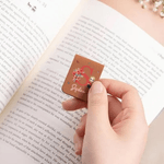 Personalized Birth Flower Cartoon Character PU Leather Magnetic Bookmark Clip with Initial and Name Birthday Gift for Book Lovers Bookworms