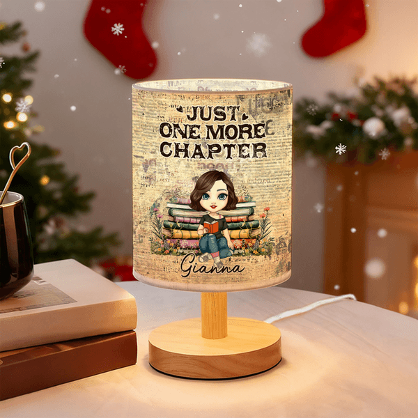 Gepersonaliseerde Retro stijl Cartoon lezen karakter vlasweefsel tafellamp met naam verjaardag kerstcadeau voor familie lezen liefhebbers
