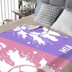 Personalisierte Fußball Handball Decke mit Namen und Nummer Haus Deko Geburtstag Weihnachten Geschenk für Sportliebhaber