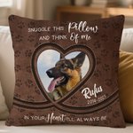 Personalized Vintage Paw Print Heart Pet Photo Soft Throw Pillow Cover with Name and Date Birthday Anniversary Memorial Gift for Pet Owners Lovers