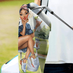Personalized Cartoon Golf Woman Super Absorbent Soft Lightweight Sports Towel  with Name Birthday Gift for Women Golf Lovers