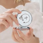 Personalized Birth Flower Pocket Makeup Mirror with Engraved Name Anniversary Birthday Wedding Gift for Women Bridesmaids