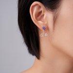 Personalized Heart-Shaped Birthstone Earrings Dainty Jewelry with Name Charm Mother's Day Anniversary Birthday Gift for Women Girls