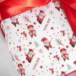Personalised Christmas Theme Cute Santa Claus Wrapping Paper with Name Holiday Decor Christmas Gift for Family Friends