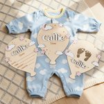 Personalized Hot Air Balloon Star Cloud Wooden Birth Announcement Sign with Name Baby Shower Birthday Gift for Newborns New Parents