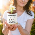 Personalized Multiple Styles 1-12 Birth Flowers Names Planter Pot with Drainage Hole and Base Mother's Day Gift for Mom Grandma