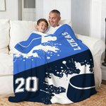 Personalisierte Fußball Handball Decke mit Namen und Nummer Haus Deko Geburtstag Weihnachten Geschenk für Sportliebhaber