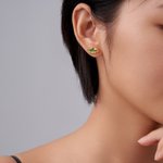 Personalised Sterling Silver Otter Heart Birthstone Stud Earrings Birthday Christmas Gift for Women Otter Lovers