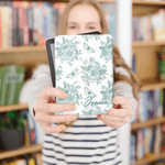 Personalized Toile De Jouy Birth Flower Portable Kindle Case with Name Daily Use Birthday Gift for Book Lovers Bookworms