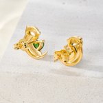 Personalised Sterling Silver Otter Heart Birthstone Stud Earrings Birthday Christmas Gift for Women Otter Lovers