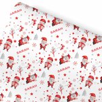 Personalised Christmas Theme Cute Santa Claus Wrapping Paper with Name Holiday Decor Christmas Gift for Family Friends