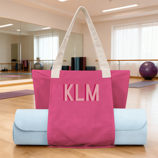 Personalised Shadow Monogram Multicolour Large Capacity Yoga Mat Bag with 1-3 Letters Fitness Accessory Birthday Gift for Women Yoga Lovers