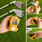 Personalised Watercolor Fashion Golf Character Name PU Leather Golf Ball Bag with Tees Holder Christmas Birthday Club Gift for Women Golf Players